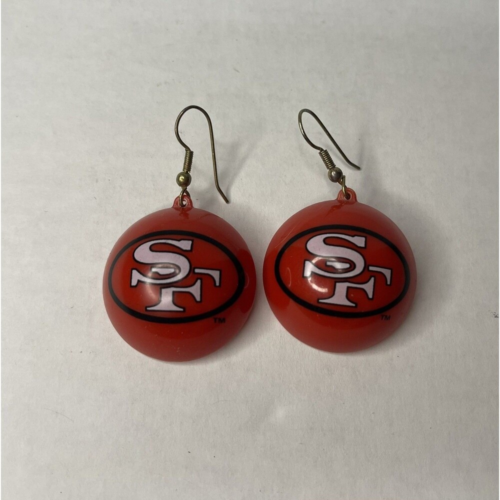 San Francisco 49ers NFL Logo Vintage Round Plastic Dangle Women’s Earrings Ball